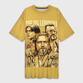 Платье-футболка 3D с принтом The Big Lebowski в Тюмени,  |  | donny | dude | jeff bridges | the big lebowski | walter sobchak | большой лебовский | вальтер собчак | джефф бриджес | донни | фильм | чувак