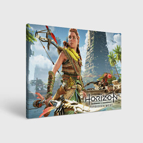 Холст прямоугольный с принтом Horizon Forbidden West в Тюмени, 100% ПВХ |  | Тематика изображения на принте: aloy | dawn | forbidden | horizon | west | zero | вест | нора | племя | форбидден | хорайзен | хоризон | элой