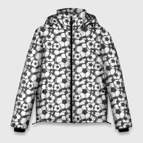 Мужская зимняя куртка 3D с принтом Футбольные Мячи в Тюмени, верх — 100% полиэстер; подкладка — 100% полиэстер; утеплитель — 100% полиэстер | длина ниже бедра, свободный силуэт Оверсайз. Есть воротник-стойка, отстегивающийся капюшон и ветрозащитная планка. 

Боковые карманы с листочкой на кнопках и внутренний карман на молнии. | fifa | football | uefa | болельщики | ворота | вратарь | гол | голкипер | игрок | кубок | лига чемпионов | матч | пенальти | сборная | соревнования | спорт | стадион | турнир | уефа | фанаты | фифа | футбол