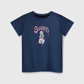 Детская футболка хлопок с принтом SCREAM в Тюмени, 100% хлопок | круглый вырез горловины, полуприлегающий силуэт, длина до линии бедер | ice cream | scream | ван гог | искусство | крик | мороженное | прикол | ужас