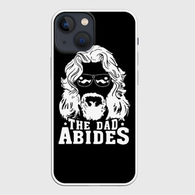 Чехол для iPhone 13 mini с принтом The dad ABIDES в Тюмени,  |  | dude | jeff bridges | the big lebowski | большой лебовский | джефф бриджес | трафарет | фильм | чувак