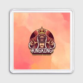 Магнит 55*55 с принтом Конг в Тюмени, Пластик | Размер: 65*65 мм; Размер печати: 55*55 мм | арт | графика | животные | звери | кингконг | король | корона | обезьяны