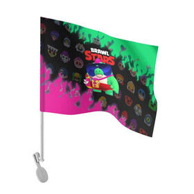 Флаг для автомобиля с принтом BUZZ [4] в Тюмени, 100% полиэстер | Размер: 30*21 см | born bad buzz | brawl | brawl stars | buzz | clash | clash royale | royale | stars | андроид | базз | бузз | игра | мобильные игры