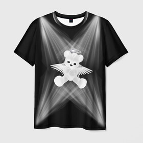 Мужская футболка 3D с принтом солнечный блеск в Тюмени, 100% полиэфир | прямой крой, круглый вырез горловины, длина до линии бедер | Тематика изображения на принте: fonk | ted | дрейн | плюшевый мишка | свет | фонк