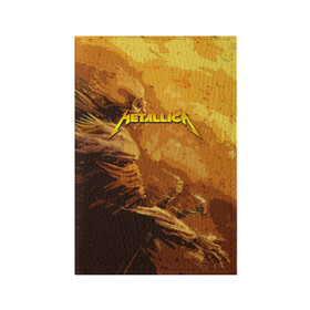 Обложка для паспорта матовая кожа с принтом Metallica Music в Тюмени, натуральная матовая кожа | размер 19,3 х 13,7 см; прозрачные пластиковые крепления | Тематика изображения на принте: american | james hetfield | kirk hammett | metal band | metallica | music | mystic | rock | американская | джеймс хетфилд | металлика | музыка | рок | скилет | череп