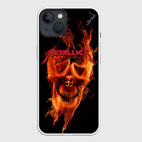 Чехол для iPhone 13 с принтом Metallica Flame в Тюмени,  |  | american | james hetfield | kirk hammett | metal band | metallica | music | mystic | rock | американская | джеймс хетфилд | металлика | музыка | рок | скилет | череп