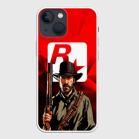 Чехол для iPhone 13 mini с принтом ROCK STAR GAME в Тюмени,  |  | game | red dead | red dead redemption 2 | redemption 2 | rockstar games | бандиты | дикий запад | игры | ковбои | оружие