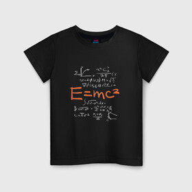 Детская футболка хлопок с принтом Формула относительности E=MC2 в Тюмени, 100% хлопок | круглый вырез горловины, полуприлегающий силуэт, длина до линии бедер | albert einstein | formula | physics | альберт эйнштейн | график | графики | закон взаимосвязи массы и энергии | математические формулы | немецкий физик | нобелевская | общая теория относительности