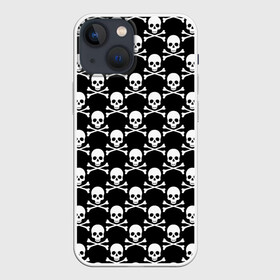 Чехол для iPhone 13 mini с принтом Череп и Кости в Тюмени,  |  | skull | zombie | адамова голова | зомби | кладбище | мертвец | могила | мумия | навь | пират | скелет | ужас | череп | череп и кости | черепок | черепушка