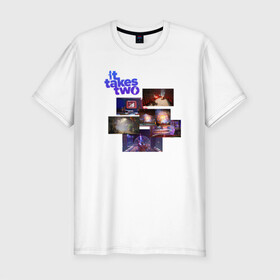 Мужская футболка хлопок Slim с принтом It Take Two World в Тюмени, 92% хлопок, 8% лайкра | приталенный силуэт, круглый вырез ворота, длина до линии бедра, короткий рукав | Тематика изображения на принте: ea games | ea original | gamer | games
