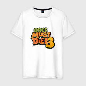 Мужская футболка хлопок с принтом OMD!3 Colorful в Тюмени, 100% хлопок | прямой крой, круглый вырез горловины, длина до линии бедер, слегка спущенное плечо. | gamer | games | logo | tower defense | иллюстрация
