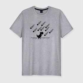 Мужская футболка хлопок Slim с принтом Гугл дино в Тюмени, 92% хлопок, 8% лайкра | приталенный силуэт, круглый вырез ворота, длина до линии бедра, короткий рукав | гугл | динозавр | испуганный | метеориты | хром