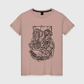 Женская футболка хлопок с принтом Back to the future в Тюмени, 100% хлопок | прямой крой, круглый вырез горловины, длина до линии бедер, слегка спущенное плечо | браун | делориан | марти | машина | черно белый