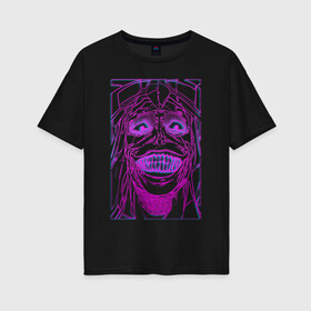Женская футболка хлопок Oversize с принтом Solo Leveling ST в Тюмени, 100% хлопок | свободный крой, круглый ворот, спущенный рукав, длина до линии бедер
 | глаза | зубы | лорд | смотрит | статуя | улыбка