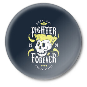 Значок с принтом Fighter forever в Тюмени,  металл | круглая форма, металлическая застежка в виде булавки | fighting | game | games | street fighter | балрог | бланка | вега | зангиев | игра | игры | классика | рю | сагат | стрит файтер | уличный боец | чан ли