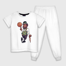 Детская пижама хлопок с принтом Ирвинг - Бостон в Тюмени, 100% хлопок |  брюки и футболка прямого кроя, без карманов, на брюках мягкая резинка на поясе и по низу штанин
 | basketball | boston | celtics | game | nba | sport | streetball | баскетбол | баскетболист | бостон | игра | игрок | ирвинг | кайри | мяч | нба | селтикс | спорт | стритбол | тренер