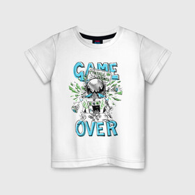 Детская футболка хлопок с принтом Конец игры в Тюмени, 100% хлопок | круглый вырез горловины, полуприлегающий силуэт, длина до линии бедер | game over | gamer | games | иллюстрация | конец игры