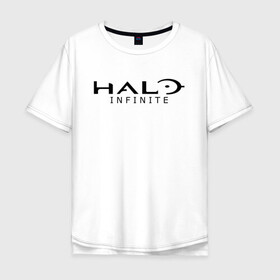 Мужская футболка хлопок Oversize с принтом Halo Infinite в Тюмени, 100% хлопок | свободный крой, круглый ворот, “спинка” длиннее передней части | chief | game | guardians | halo | infinite | master | игра | инфинити | мастер чиф | спартанец 117 | хало | хело | шутер