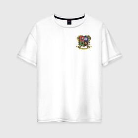 Женская футболка хлопок Oversize с принтом Молли 11 лет в Тюмени, 100% хлопок | свободный крой, круглый ворот, спущенный рукав, длина до линии бедер
 | molly | герб | ирландия | малоун | молли | паб