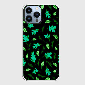 Чехол для iPhone 13 Pro Max с принтом Листопад в Тюмени,  |  | green | leaves | nature | summer | trees | tropical | ветки | вечер | деревья | зеленые листья | зеленый узор | зелень | камуфляж | клен | лепестки | лес | летний принт | лето | листва | листопад | листья | ночь | осень