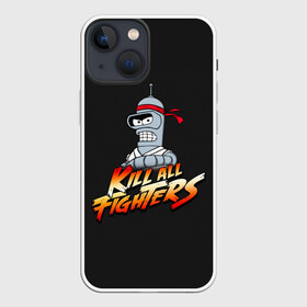 Чехол для iPhone 13 mini с принтом Боец Бендер в Тюмени,  |  | bender | fighting | futurama | game | games | street fighter | бендер | игра | игры | классика | стрит файтер | уличный боец | футурама