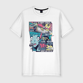 Мужская футболка хлопок Slim с принтом Vaporwave Anime Skater Boy в Тюмени, 92% хлопок, 8% лайкра | приталенный силуэт, круглый вырез ворота, длина до линии бедра, короткий рукав | anime fan | art | fail | japan | japanese | manga character | tokyo | анимация | анимешник | арт | арты | комикс | комиксы | манга | отрисовка | паровая волна | пародия | персонаж аниме | рисунок в стиле аниме | скейтер | токио