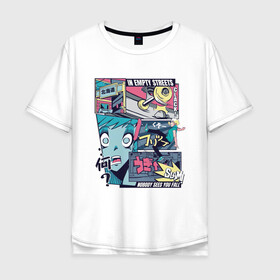 Мужская футболка хлопок Oversize с принтом Vaporwave Anime Skater Boy в Тюмени, 100% хлопок | свободный крой, круглый ворот, “спинка” длиннее передней части | anime fan | art | fail | japan | japanese | manga character | tokyo | анимация | анимешник | арт | арты | комикс | комиксы | манга | отрисовка | паровая волна | пародия | персонаж аниме | рисунок в стиле аниме | скейтер | токио
