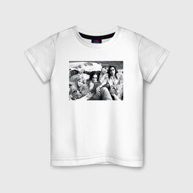 Детская футболка хлопок с принтом Maneskin в Тюмени, 100% хлопок | круглый вырез горловины, полуприлегающий силуэт, длина до линии бедер | maneskin | евровидение