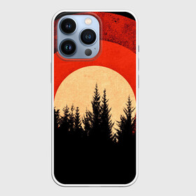 Чехол для iPhone 13 Pro с принтом ЛЕСНИК 3D в Тюмени,  |  | абстракция | закат | иллюстрация | искусство | культура | лес | последние лучи | солнце | текстура