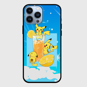 Чехол для iPhone 13 Pro Max с принтом Пикачу в лимонаде в Тюмени,  |  | Тематика изображения на принте: anime | picachu | pikachu | аниме | милый | пика | пикачу | покебол | покемон