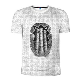 Мужская футболка 3D спортивная с принтом Слава богам родным в Тюмени, 100% полиэстер с улучшенными характеристиками | приталенный силуэт, круглая горловина, широкие плечи, сужается к линии бедра | богам | кельтский | оберег | родным | руны | символы | слава | славянские | узоры