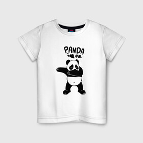 Детская футболка хлопок с принтом Панда даббинг в Тюмени, 100% хлопок | круглый вырез горловины, полуприлегающий силуэт, длина до линии бедер | dabbing | panda | даб | даббинг | дэб | животное | медведи | медведь | панда | панды