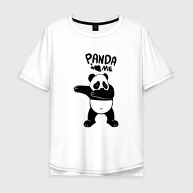 Мужская футболка хлопок Oversize с принтом Панда даббинг в Тюмени, 100% хлопок | свободный крой, круглый ворот, “спинка” длиннее передней части | dabbing | panda | даб | даббинг | дэб | животное | медведи | медведь | панда | панды