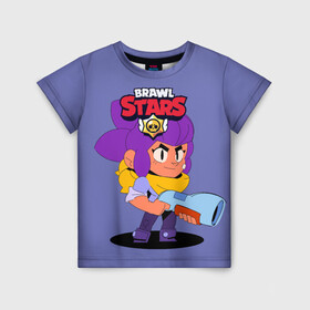 Детская футболка 3D с принтом Brawl Stars Шелли в Тюмени, 100% гипоаллергенный полиэфир | прямой крой, круглый вырез горловины, длина до линии бедер, чуть спущенное плечо, ткань немного тянется | android | brawl | brawl stars | clash | game | squeak | stars | андроид | игра | мобильные игры | скуик