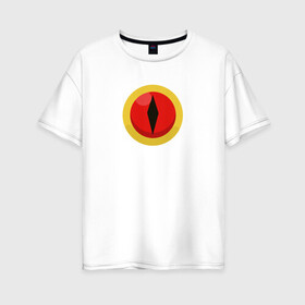 Женская футболка хлопок Oversize с принтом Eye of Demon в Тюмени, 100% хлопок | свободный крой, круглый ворот, спущенный рукав, длина до линии бедер
 | глаз | глаз демона | демон | добро пожаловать в ад | ирума
