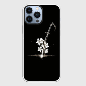 Чехол для iPhone 13 Pro Max с принтом Nier   Sword and Flowers в Тюмени,  |  | Тематика изображения на принте: 2b | 2б | 9s | automata | flowers | japan | nier | nier automata | nier replicant | replicant | samurai | sword | автомата | белый меч | катана | меч | найнэс | нир | нир автомата | репликант | самурай | самурайский | туби | цветы | япония |