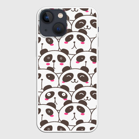 Чехол для iPhone 13 mini с принтом Панд много не бывает в Тюмени,  |  | panda | животное | медведи | медведь | панда | панды