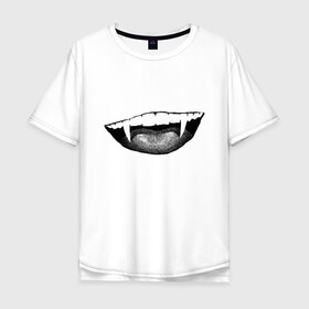 Мужская футболка хлопок Oversize с принтом Ковид  в Тюмени, 100% хлопок | свободный крой, круглый ворот, “спинка” длиннее передней части | Тематика изображения на принте: индийский | клыки | ковид | оскал | улыбка | штамм