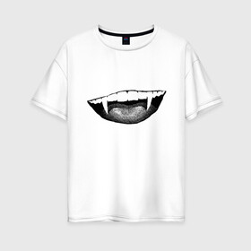 Женская футболка хлопок Oversize с принтом Ковид  в Тюмени, 100% хлопок | свободный крой, круглый ворот, спущенный рукав, длина до линии бедер
 | Тематика изображения на принте: индийский | клыки | ковид | оскал | улыбка | штамм
