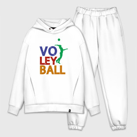 Мужской костюм хлопок OVERSIZE с принтом Game Volleyball в Тюмени,  |  | ball | beach | game | sport | volley | volleyball | волейбол | волейболист | волейболистка | гол | игра | игрок | мяч | площадка | пляж | пляжный | победа | сетка | спорт | тренер | чемпион