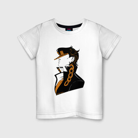 Детская футболка хлопок с принтом Jotaro Куджо в Тюмени, 100% хлопок | круглый вырез горловины, полуприлегающий силуэт, длина до линии бедер | jojo | jojo в bizarre adventure | jotaro куджо | джоджо | джотаро кудзе | характер