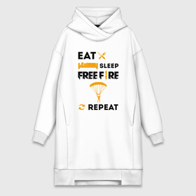 Платье-худи хлопок с принтом EAT SLEEP REPEA | FREEFIRE (Z) в Тюмени,  |  | 111dots studio | battlegrounds | free fire | freefire | game | garena | garena free fire | гарена | игра | игры | киберспорт | королевская битва | мобильная игра | онлайн игра | пабг | фри фаер | фрифаер | экшн