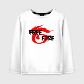 Детский лонгслив хлопок с принтом FREEFIRE | GARENA (Z) в Тюмени, 100% хлопок | круглый вырез горловины, полуприлегающий силуэт, длина до линии бедер | 111dots studio | battlegrounds | free fire | freefire | game | garena | garena free fire | гарена | игра | игры | киберспорт | королевская битва | мобильная игра | онлайн игра | пабг | фри фаер | фрифаер | экшн