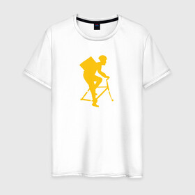 Мужская футболка хлопок с принтом Супергерой в Тюмени, 100% хлопок | прямой крой, круглый вырез горловины, длина до линии бедер, слегка спущенное плечо. | hero | superhero | доставка | ковид | корона | курьер | новый герой | россия 2022