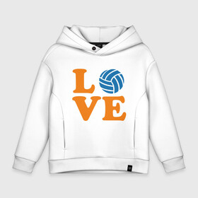 Детское худи Oversize хлопок с принтом Volleyball Love в Тюмени, френч-терри — 70% хлопок, 30% полиэстер. Мягкий теплый начес внутри —100% хлопок | боковые карманы, эластичные манжеты и нижняя кромка, капюшон на магнитной кнопке | Тематика изображения на принте: ball | beach | game | mother | sport | volley | volleyball | волейбол | волейболист | волейболистка | гол | игра | игрок | мама | мяч | площадка | пляж | пляжный | победа | сетка | спорт | тренер | чемпион