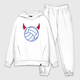 Мужской костюм хлопок OVERSIZE с принтом Volleyball Devil в Тюмени,  |  | ball | beach | game | sport | volley | volleyball | волейбол | волейболист | волейболистка | гол | игра | игрок | мяч | площадка | пляж | пляжный | победа | сетка | спорт | тренер | чемпион