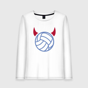 Женский лонгслив хлопок с принтом Volleyball Devil в Тюмени, 100% хлопок |  | ball | beach | game | sport | volley | volleyball | волейбол | волейболист | волейболистка | гол | игра | игрок | мяч | площадка | пляж | пляжный | победа | сетка | спорт | тренер | чемпион