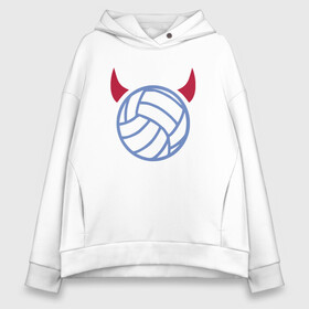 Женское худи Oversize хлопок с принтом Volleyball Devil в Тюмени, френч-терри — 70% хлопок, 30% полиэстер. Мягкий теплый начес внутри —100% хлопок | боковые карманы, эластичные манжеты и нижняя кромка, капюшон на магнитной кнопке | ball | beach | game | sport | volley | volleyball | волейбол | волейболист | волейболистка | гол | игра | игрок | мяч | площадка | пляж | пляжный | победа | сетка | спорт | тренер | чемпион