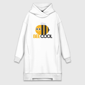 Платье-худи хлопок с принтом Bee Cool в Тюмени,  |  | cool | арт | иллюстрация | насекомое | пчела