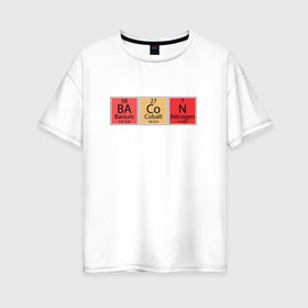 Женская футболка хлопок Oversize с принтом Ba, Co и N в Тюмени, 100% хлопок | свободный крой, круглый ворот, спущенный рукав, длина до линии бедер
 | иллюстрация | кобальт | нитроген | таблица | таблица менделеева